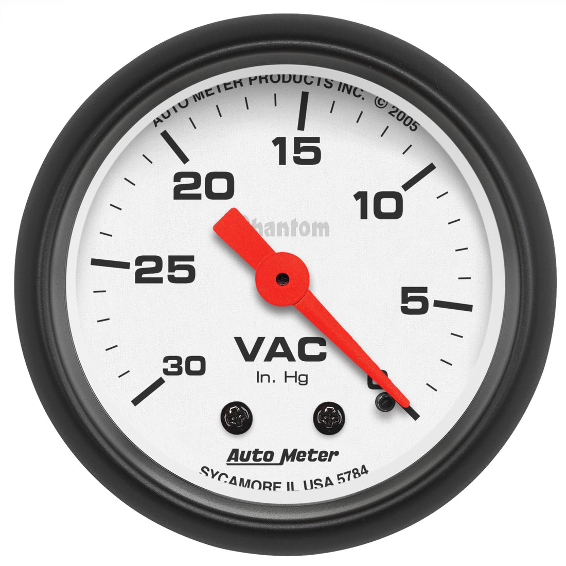 AutoMeter 5784 - GAUGE, VACUUM, 2 1/16", 30INHG, MECHANICAL, PHANTOM