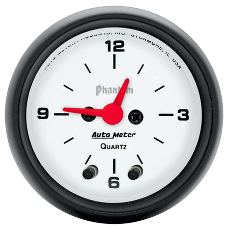 AutoMeter 5785 - GAUGE, CLOCK, 2 1/16", 12HR, ANALOG, PHANTOM 3