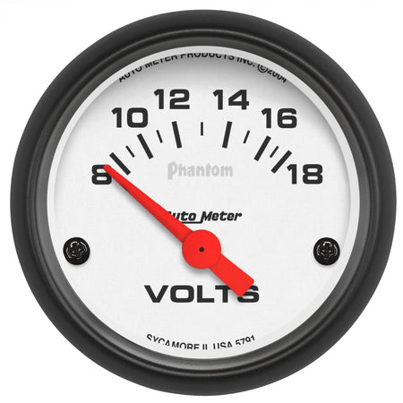 AutoMeter 5791 - GAUGE, VOLTMETER, 2 1/16", 18V, ELEC, PHANTOM 5