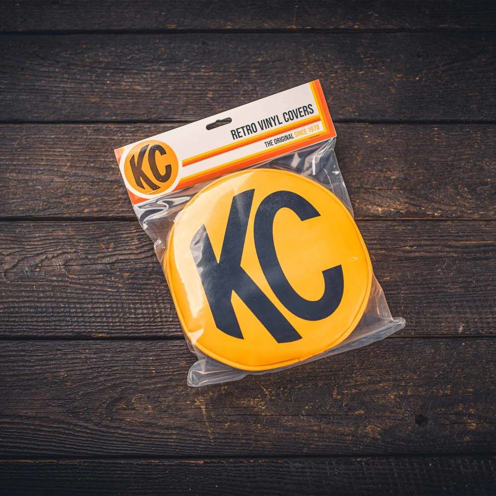 KC HiLiTES 5801 - Cover - Retro 8" Vinyl Yellow w/ Black KC Soft (pr)