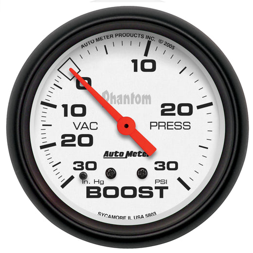 AutoMeter 5803 2-5/8" BOOST/VACUUM, 30 IN HG/30 PSI, PHANTOM