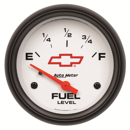 AutoMeter 5814-00406 - GAUGE, FUEL LEVEL, 2 5/8", 0OE TO 90OF, ELEC, CHEVY RED BOWTIE, WHITE 3