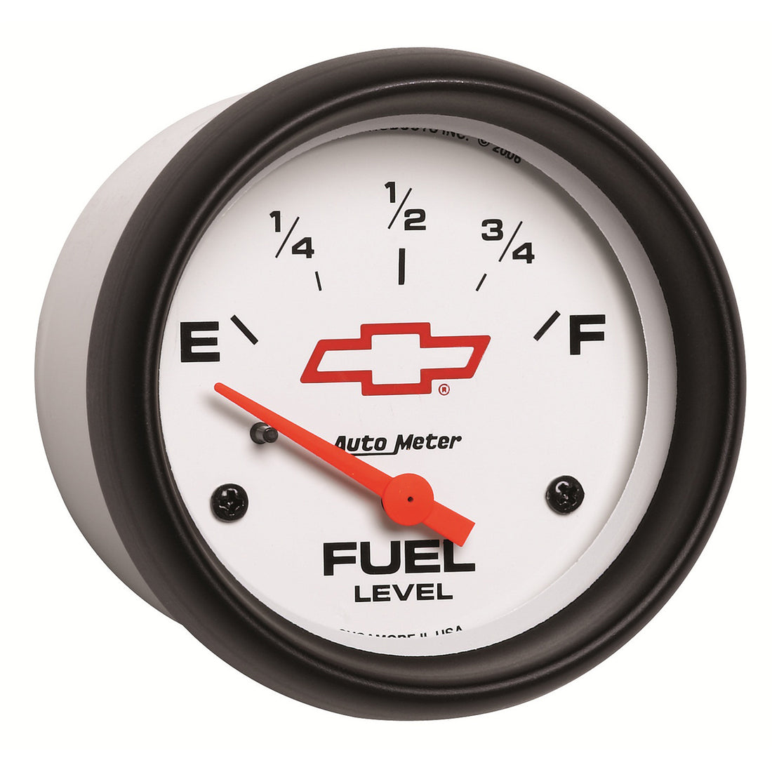 AutoMeter 5814-00406 - GAUGE, FUEL LEVEL, 2 5/8", 0OE TO 90OF, ELEC, CHEVY RED BOWTIE, WHITE 4