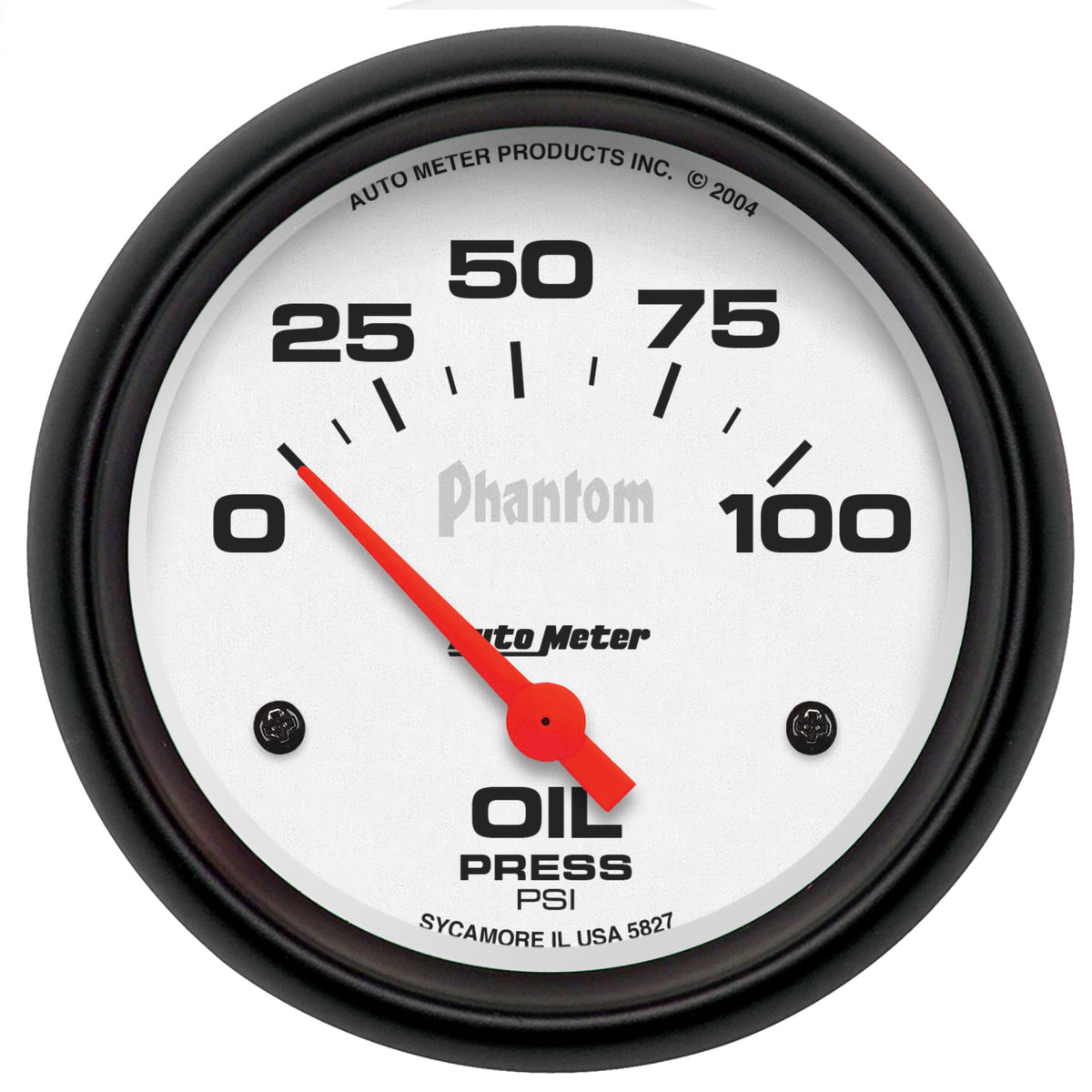 AutoMeter 5827 - GAUGE, OIL PRESSURE, 2 5/8", 100PSI, ELECTRIC, PHANTOM 3
