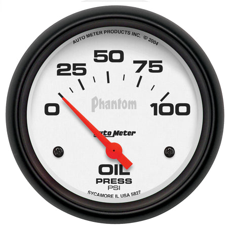 AutoMeter 5827 - GAUGE, OIL PRESSURE, 2 5/8", 100PSI, ELECTRIC, PHANTOM 3