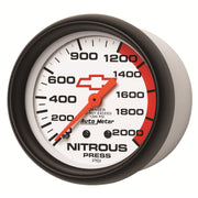 AutoMeter 5828-00406 - GAUGE, NITROUS PRESSURE, 2 5/8", 2000PSI, MECHANICAL, CHEVY RED BOWTIE, WHITE 4