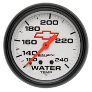 AutoMeter 5832-00406 - GAUGE, WATER TEMP, 2 5/8", 120-240?F, MECHANICAL, CHEVY RED BOWTIE, WHITE 3