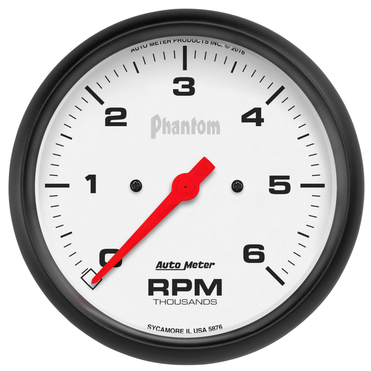 AutoMeter 5876 - GAUGE, TACHOMETER, 5", 6K RPM, IN-DASH, PHANTOM 3