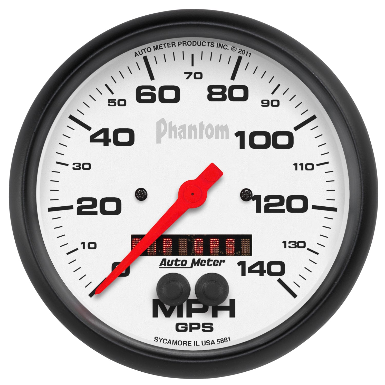 AutoMeter 5881 - GAUGE, SPEEDOMETER, 5", 140MPH, GPS, PHANTOM 3