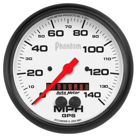 AutoMeter 5881 - GAUGE, SPEEDOMETER, 5", 140MPH, GPS, PHANTOM 3
