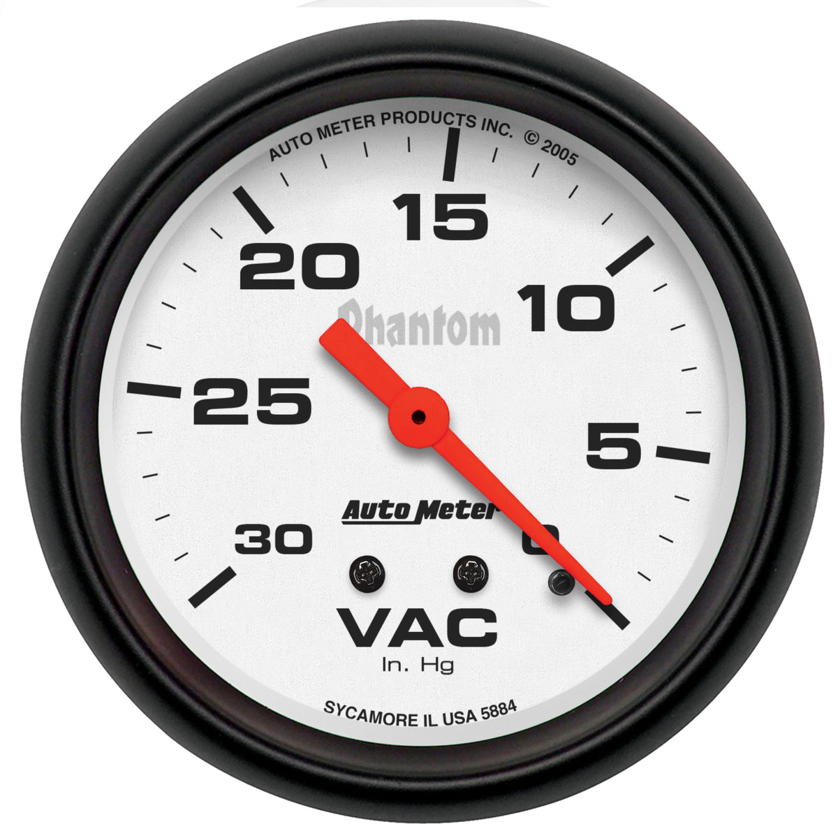 AutoMeter 5884 - GAUGE, VACUUM, 2 5/8", 30INHG, MECHANICAL, PHANTOM 3
