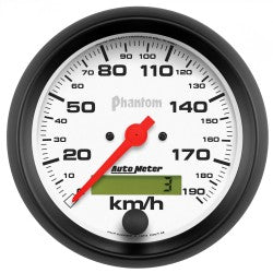 AutoMeter 5887-M - GAUGE, SPEEDOMETER, 3 3/8", 190KM/H, ELEC. PROG. W/ LCD ODO, PHANTOM 5