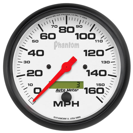 AutoMeter 5889 - GAUGE, SPEEDO, 5", 160MPH, ELEC. PROGRAM W/ LCD ODO, PHANTOM 3