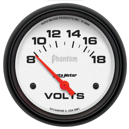 AutoMeter 5891 - GAUGE, VOLTMETER, 2 5/8", 18V, ELECTRIC, PHANTOM 3