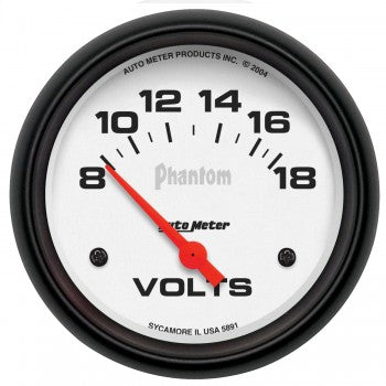 AutoMeter 5891 - GAUGE, VOLTMETER, 2 5/8", 18V, ELECTRIC, PHANTOM 4