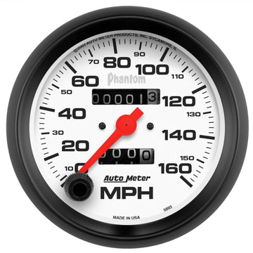 AutoMeter 5893 - GAUGE, SPEEDOMETER, 3 3/8", 160MPH, MECHANICAL, PHANTOM 5
