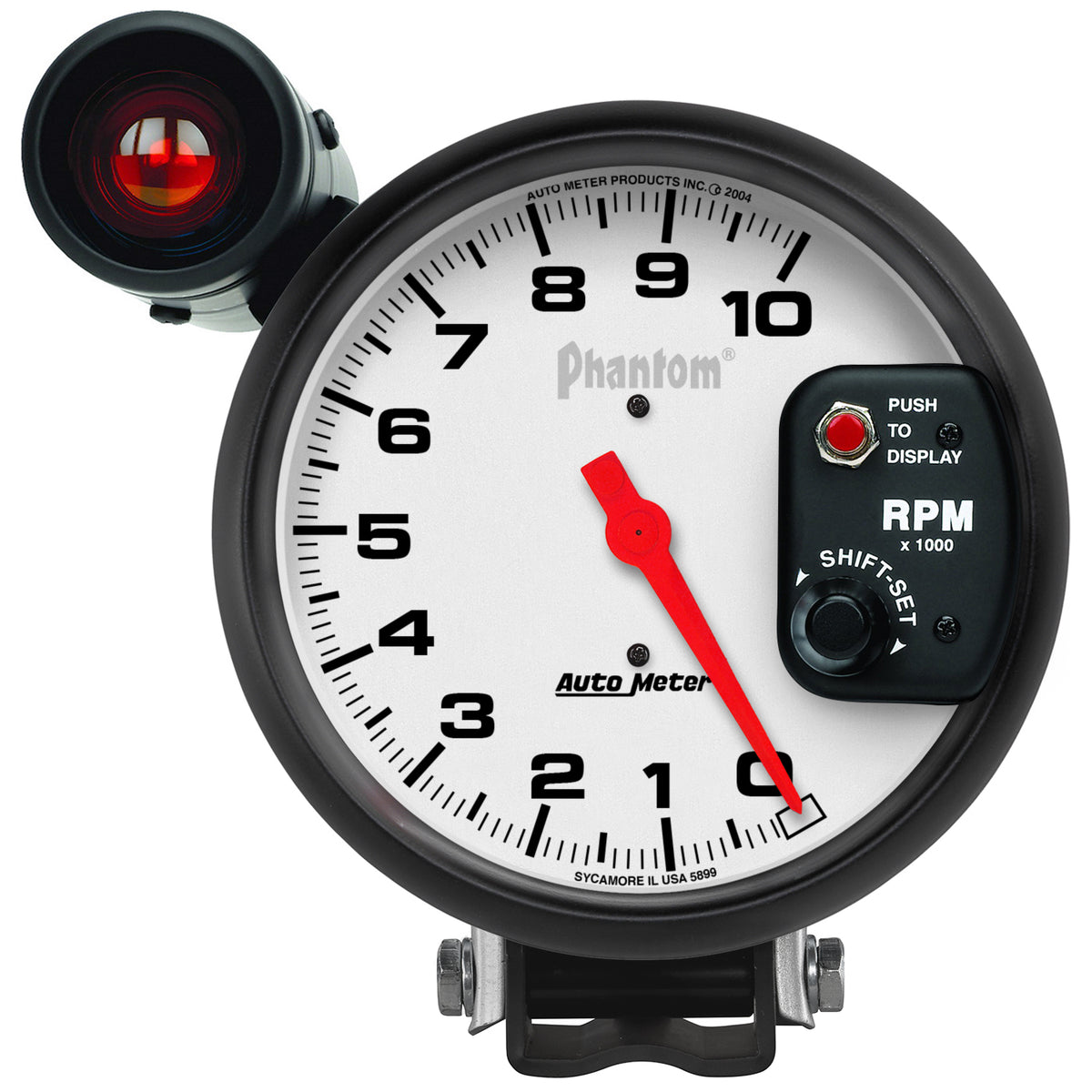AutoMeter 5899 - GAUGE, TACHOMETER, 5", 10K RPM, PEDESTAL W/ EXT. SHIFT-LITE, PHANTOM 3