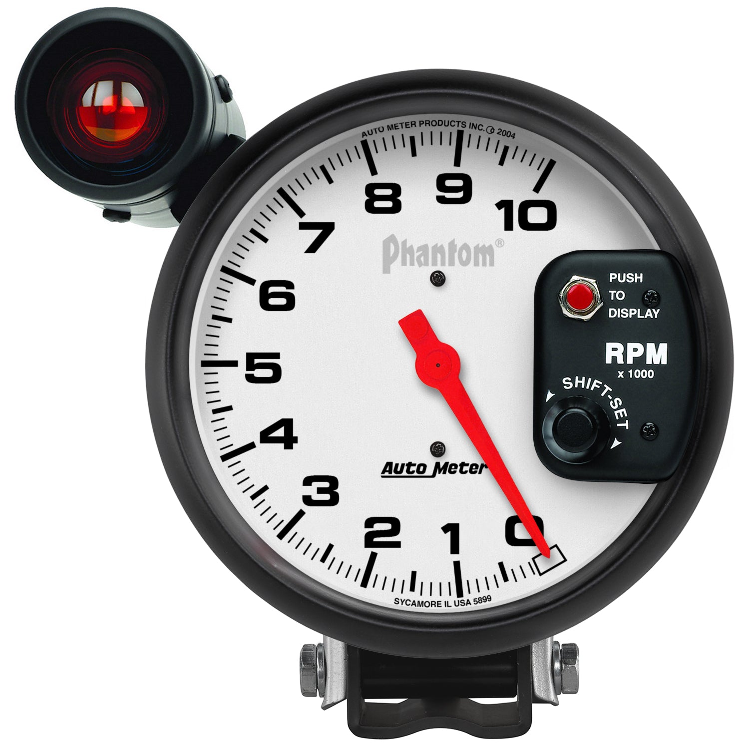 AutoMeter 5899 - GAUGE, TACHOMETER, 5", 10K RPM, PEDESTAL W/ EXT. SHIFT-LITE, PHANTOM 3