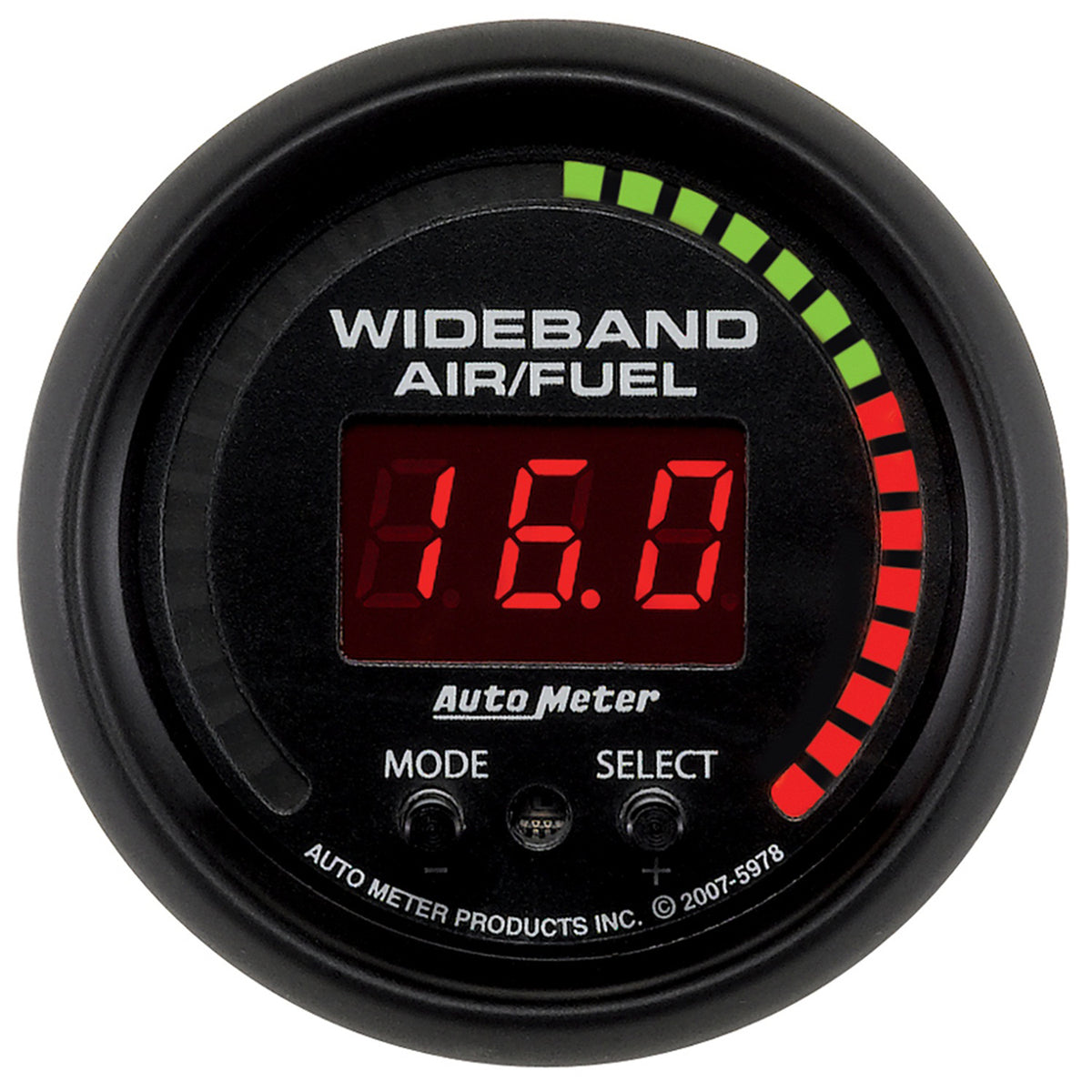 AutoMeter 5978 - GAUGE, AIR/FUEL RATIO-PRO, 2 1/16", 10:1-20:1, DIGITAL W/ PEAK & WARN, ES 3