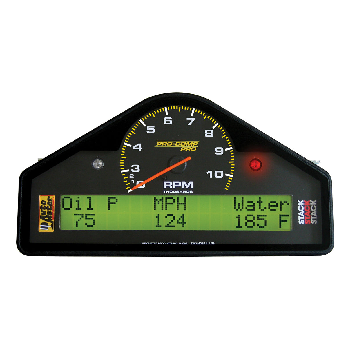 AutoMeter 6003 - STREET DASH DISPLAY, 10.5K RPM/MPH/OILP/OILT/WTMP/VOLT, PRO-COMP 3