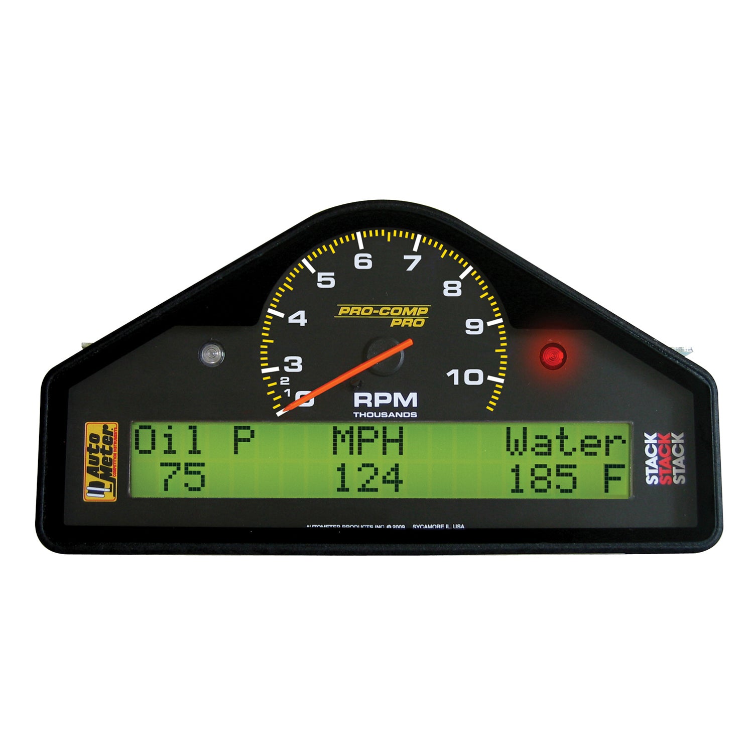 AutoMeter 6003 - STREET DASH DISPLAY, 10.5K RPM/MPH/OILP/OILT/WTMP/VOLT, PRO-COMP 3