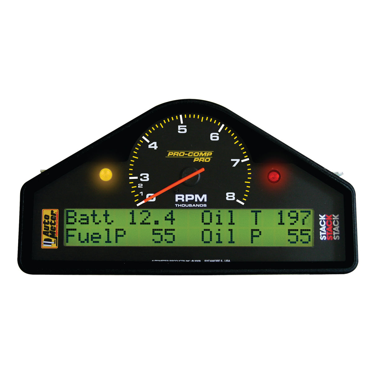 AutoMeter 6011 - RACE DASH DISPLAY, 8K RPM/MPH/FUELP/OILP/OILT/WTMP/VOLT, PRO-COMP 3