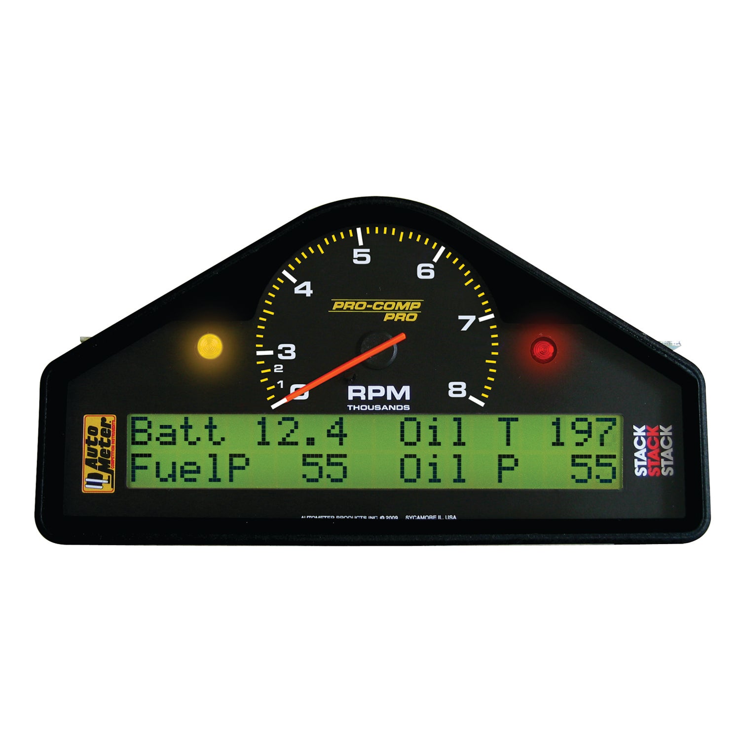 AutoMeter 6011 - RACE DASH DISPLAY, 8K RPM/MPH/FUELP/OILP/OILT/WTMP/VOLT, PRO-COMP 3