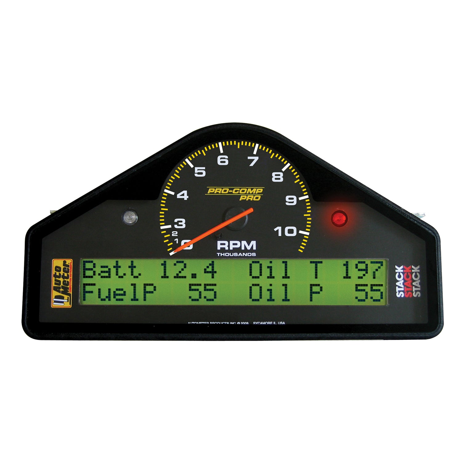 AutoMeter 6013 - RACE DASH DISPLAY, 10.5K RPM/MPH/FUELP/OILP/OILT/WTMP/VOLT, PRO-COMP 3