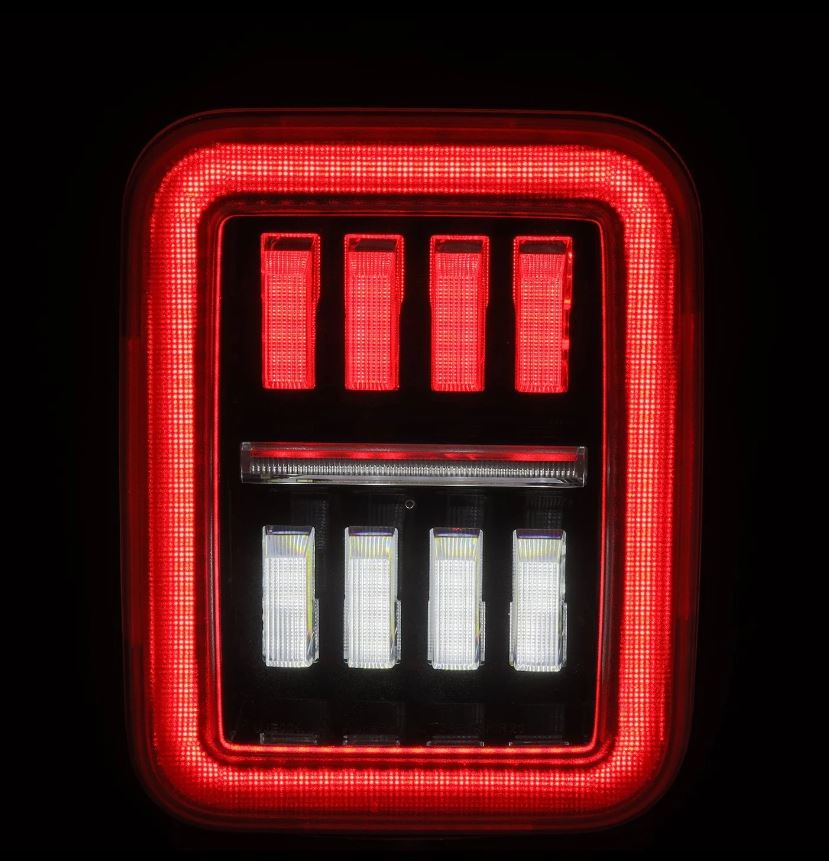 AlphaRex 602070 - Prismatic LED Taillights Black Red