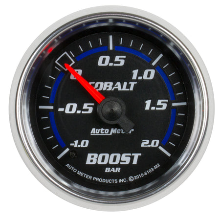 AutoMeter 6103-M2 - GAUGE, VAC/BOOST, 2 1/16", -1 - +2 BAR, MECHANICAL, COBALT 3