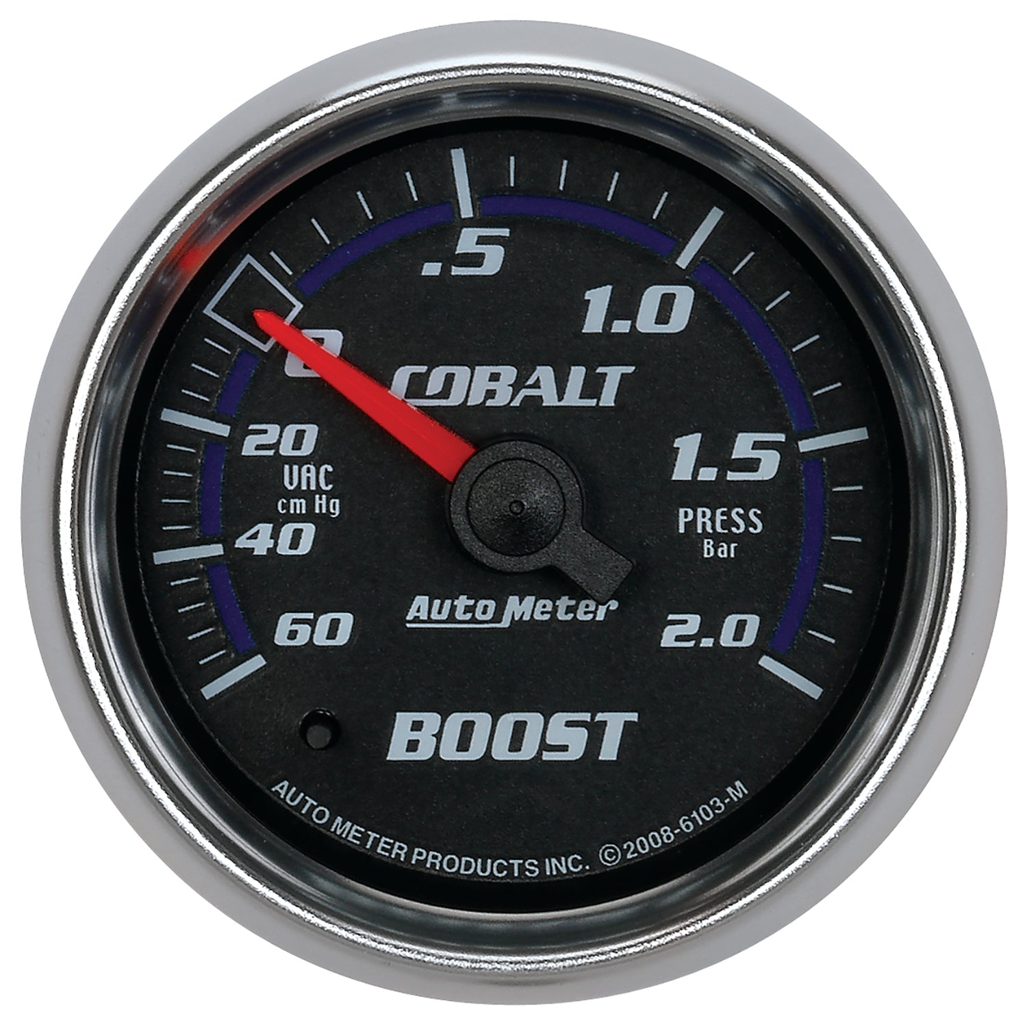 AutoMeter 6103-M - GAUGE, VAC/BOOST, 2 1/16", 60CMHG-2.0BAR, MECHANICAL, COBALT 3