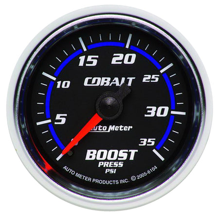 AutoMeter 6104 - GAUGE, BOOST, 2 1/16", 35PSI, MECHANICAL, COBALT 3