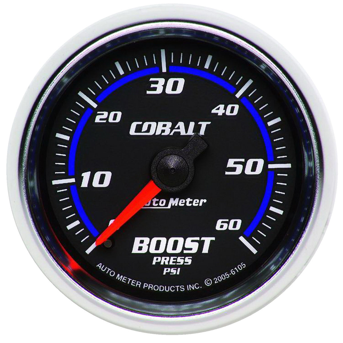 AutoMeter 6105 - GAUGE, BOOST, 2 1/16", 60PSI, MECHANICAL, COBALT 3