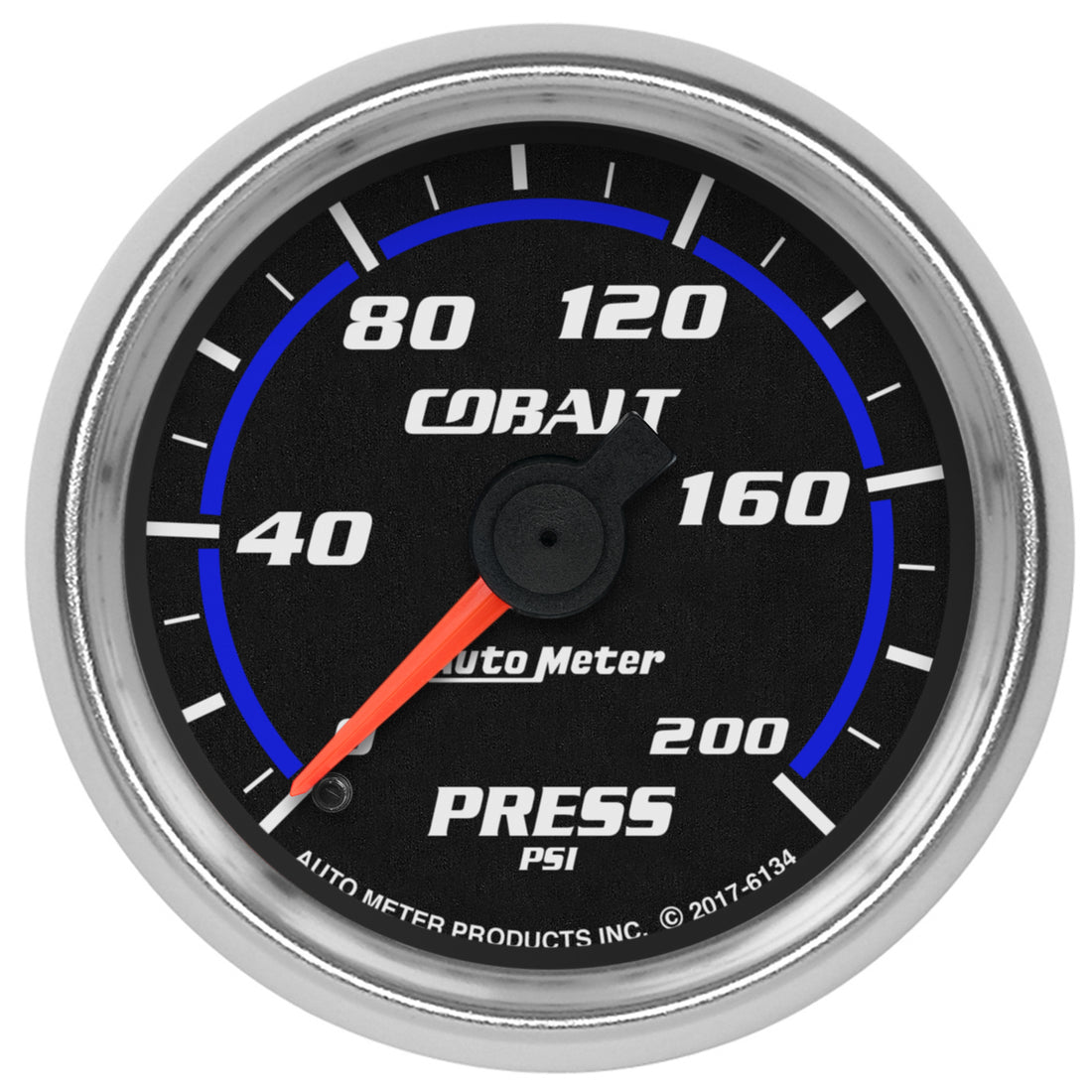 AutoMeter 6134 - GAUGE, PRESSURE, 2 1/16", 200PSI, MECHANICAL, COBALT 3