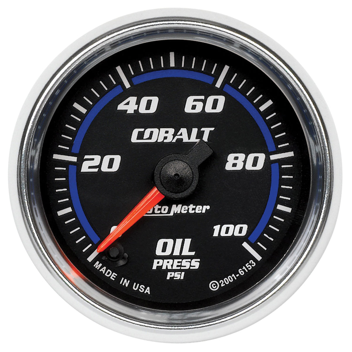 AutoMeter 6153 - GAUGE, OIL PRESSURE, 2 1/16", 100PSI, DIGITAL STEPPER MOTOR, COBALT 3