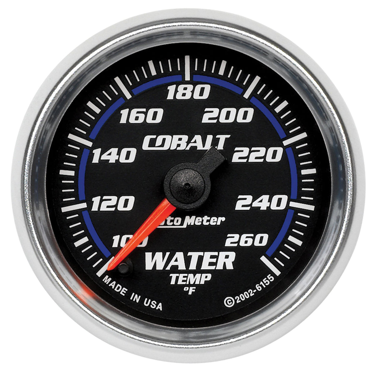 AutoMeter 6155 - GAUGE, WATER TEMP, 2 1/16", 100-260?F, DIGITAL STEPPER MOTOR, COBALT 3