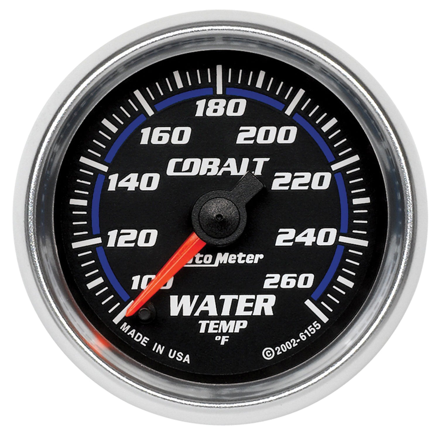 AutoMeter 6155 - GAUGE, WATER TEMP, 2 1/16", 100-260?F, DIGITAL STEPPER MOTOR, COBALT 3