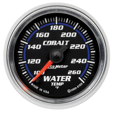 AutoMeter 6155 - GAUGE, WATER TEMP, 2 1/16", 100-260?F, DIGITAL STEPPER MOTOR, COBALT 3