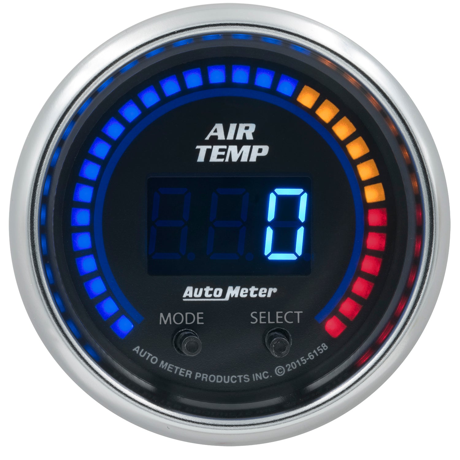 AutoMeter 6158 - GAUGE, AIR TEMP, DUAL, 2 1/16", 0-300?F, DIGITAL, COBALT 3