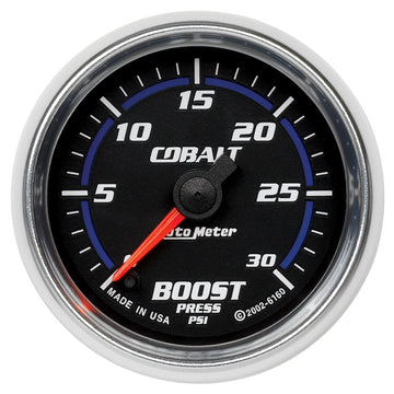 AutoMeter 6160 - GAUGE, BOOST, 2 1/16", 30PSI, DIGITAL STEPPER MOTOR, COBALT 3
