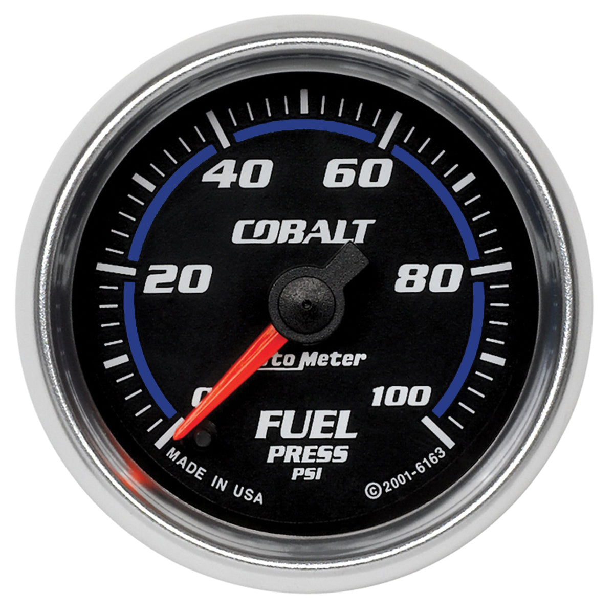 AutoMeter 6163 - GAUGE, FUEL PRESSURE, 2 1/16", 100PSI, DIGITAL STEPPER MOTOR, COBALT 3