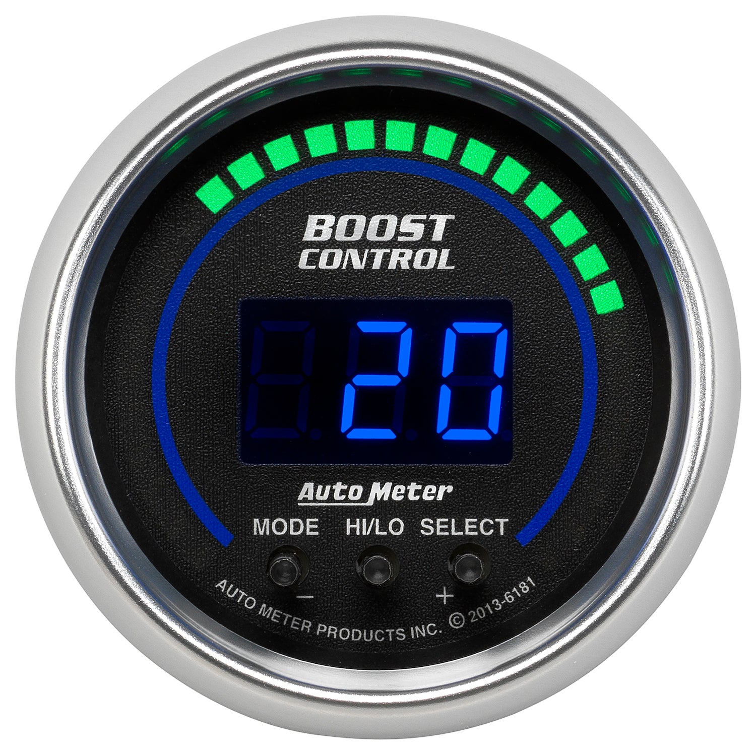 AutoMeter 6181 - GAUGE, BOOST CONTROLLER, 2 1/16", 30INHG-30PSI, INCL. SOLENOID, DIGITAL, COBALT 3