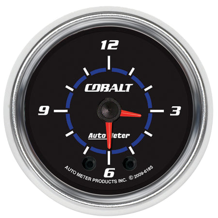 AutoMeter 6185 - GAUGE, CLOCK, 2 1/16", 12HR, ANALOG, COBALT 3