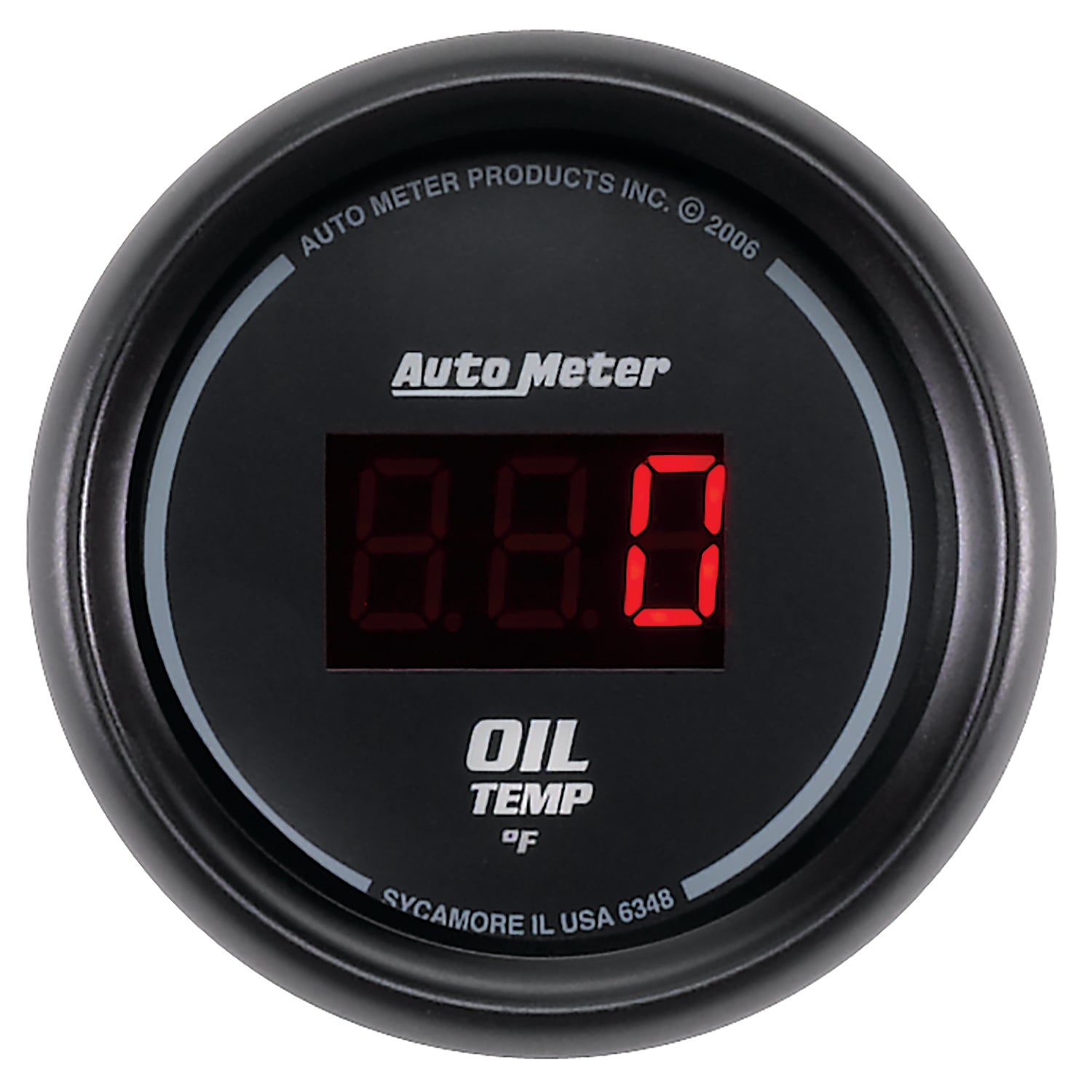 AutoMeter 6348 - GAUGE, OIL TEMP, 2 1/16", 340?F, DIGITAL, BLACK DIAL W/ RED LED 3