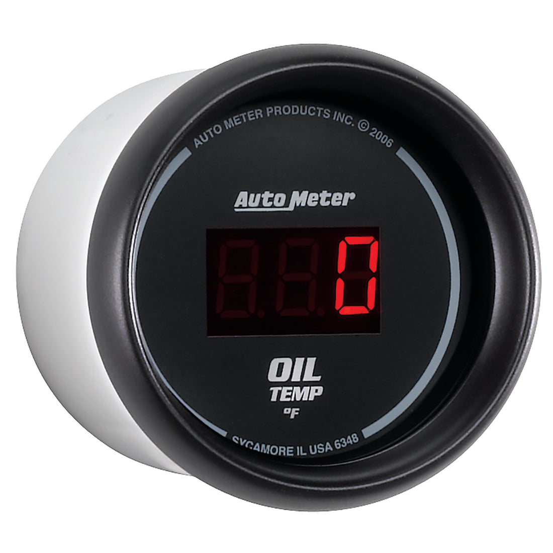 AutoMeter 6348 - GAUGE, OIL TEMP, 2 1/16", 340?F, DIGITAL, BLACK DIAL W/ RED LED 5