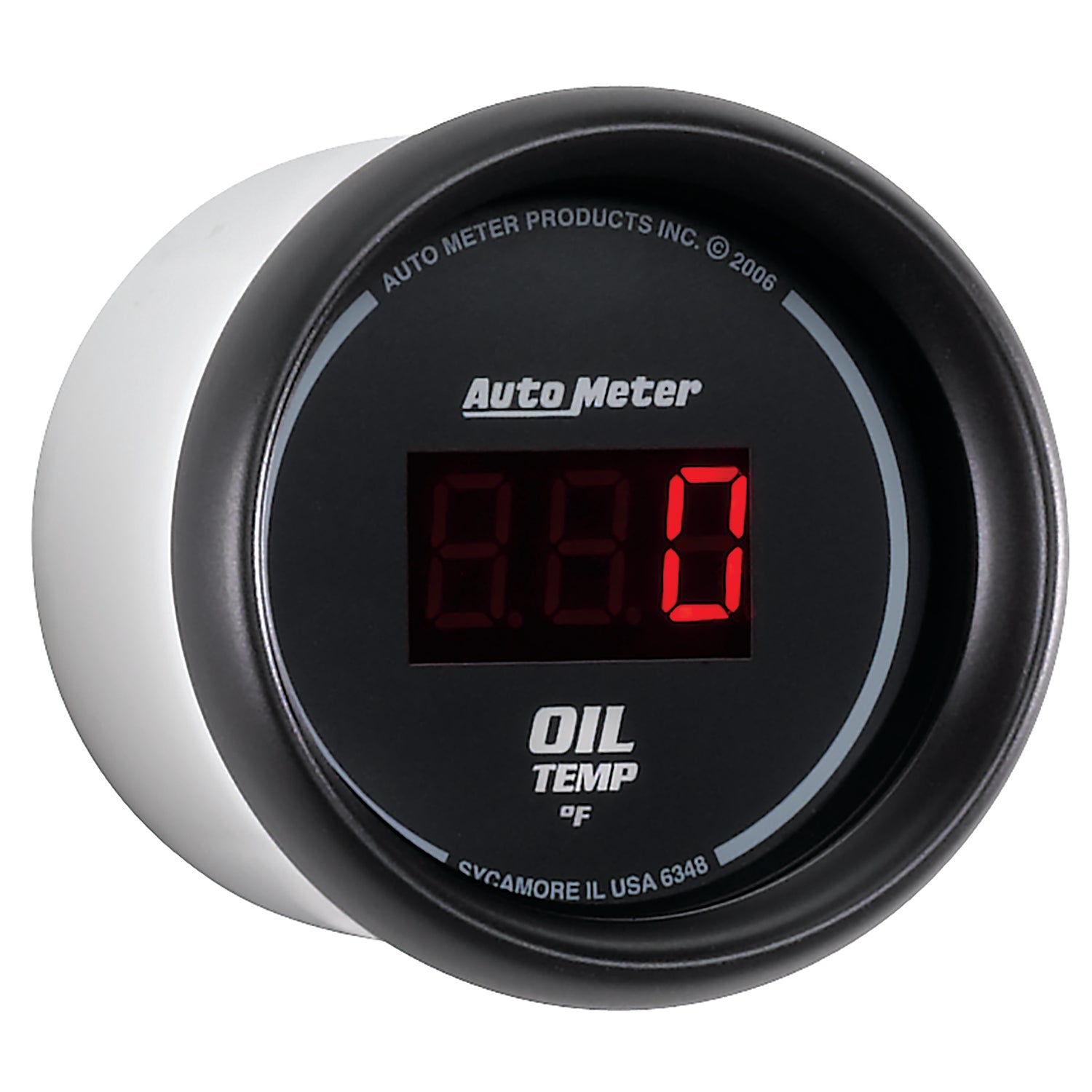 AutoMeter 6348 - GAUGE, OIL TEMP, 2 1/16", 340?F, DIGITAL, BLACK DIAL W/ RED LED 5