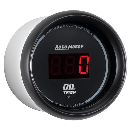 AutoMeter 6348 - GAUGE, OIL TEMP, 2 1/16", 340?F, DIGITAL, BLACK DIAL W/ RED LED 5