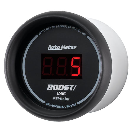 AutoMeter 6359 - GAUGE, VAC/BOOST, 2 1/16", 30INHG-30PSI, DIGITAL, BLACK DIAL W/ RED LED 4