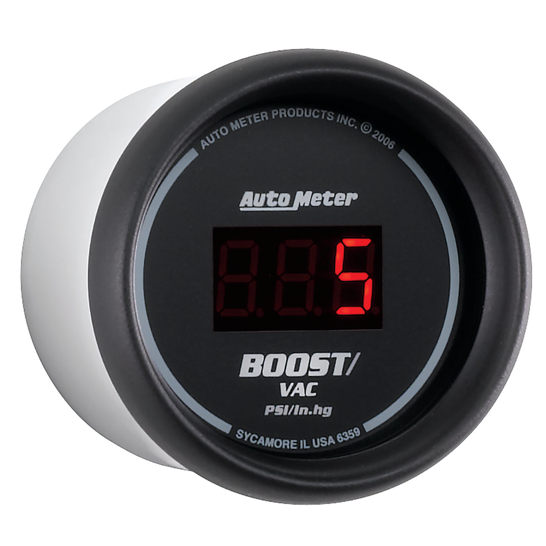 AutoMeter 6359 - GAUGE, VAC/BOOST, 2 1/16", 30INHG-30PSI, DIGITAL, BLACK DIAL W/ RED LED 5