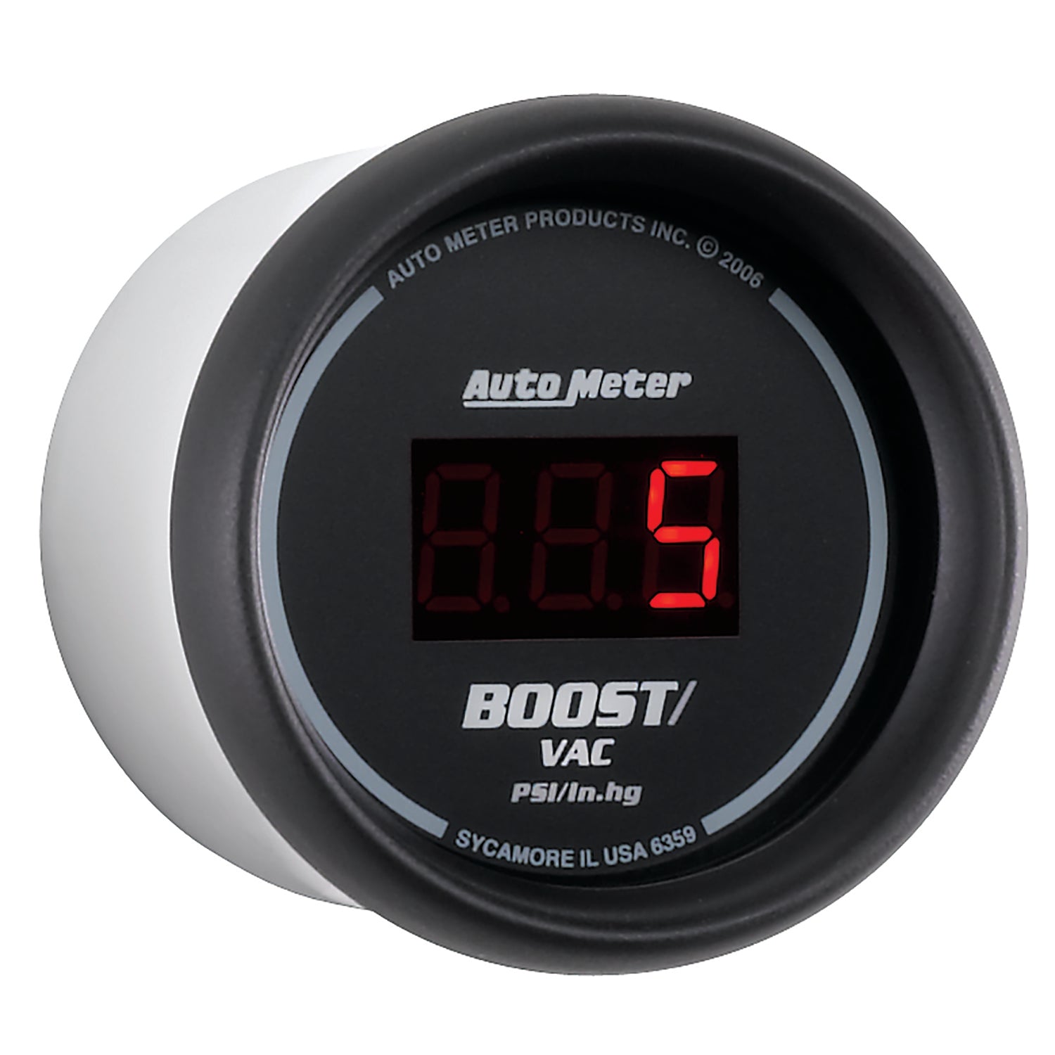 AutoMeter 6359 - GAUGE, VAC/BOOST, 2 1/16", 30INHG-30PSI, DIGITAL, BLACK DIAL W/ RED LED 5